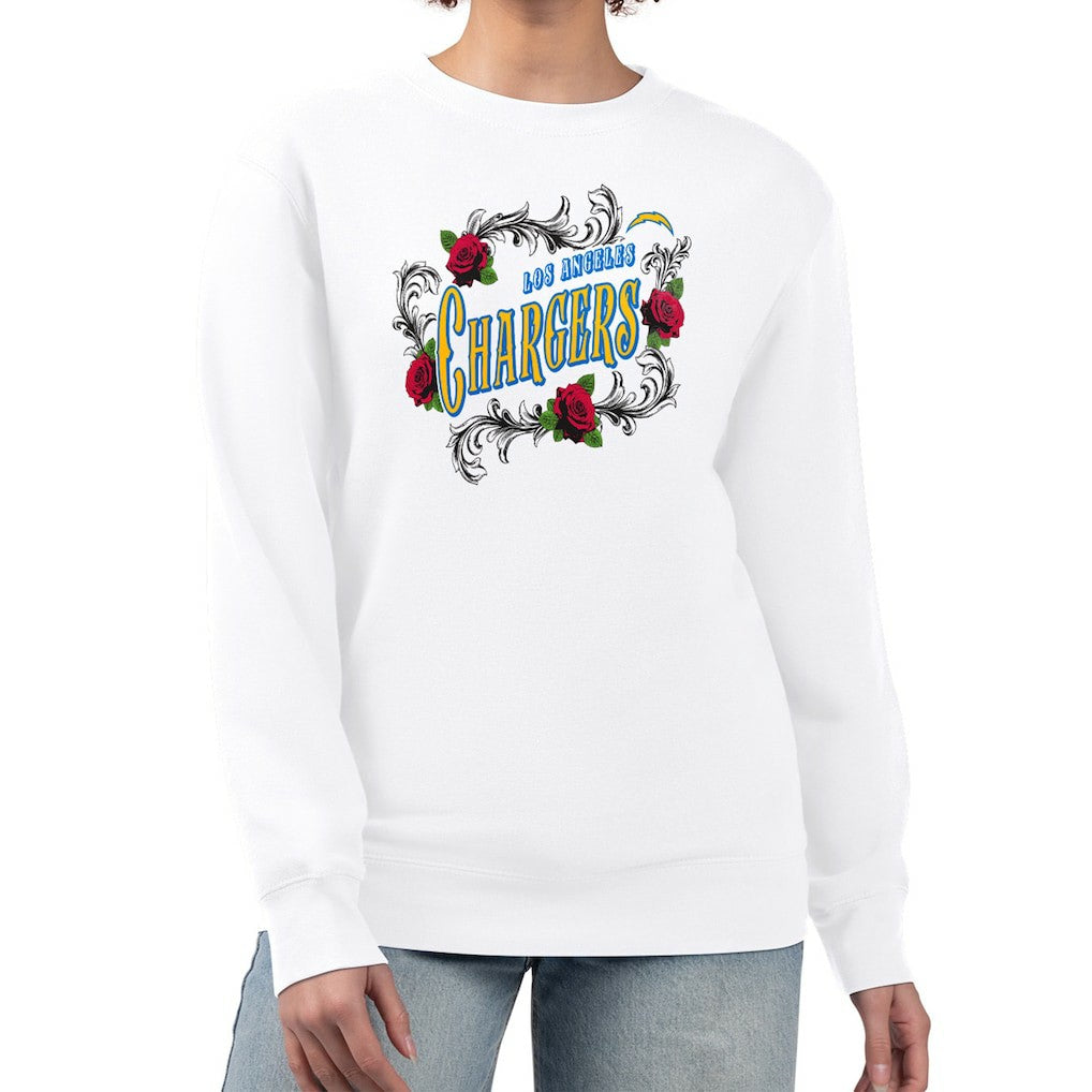 Los Angeles Chargers  G-III 4Her by Carl Banks Women's Roses Fleece Tri-Blend Pullover Sweatshirt