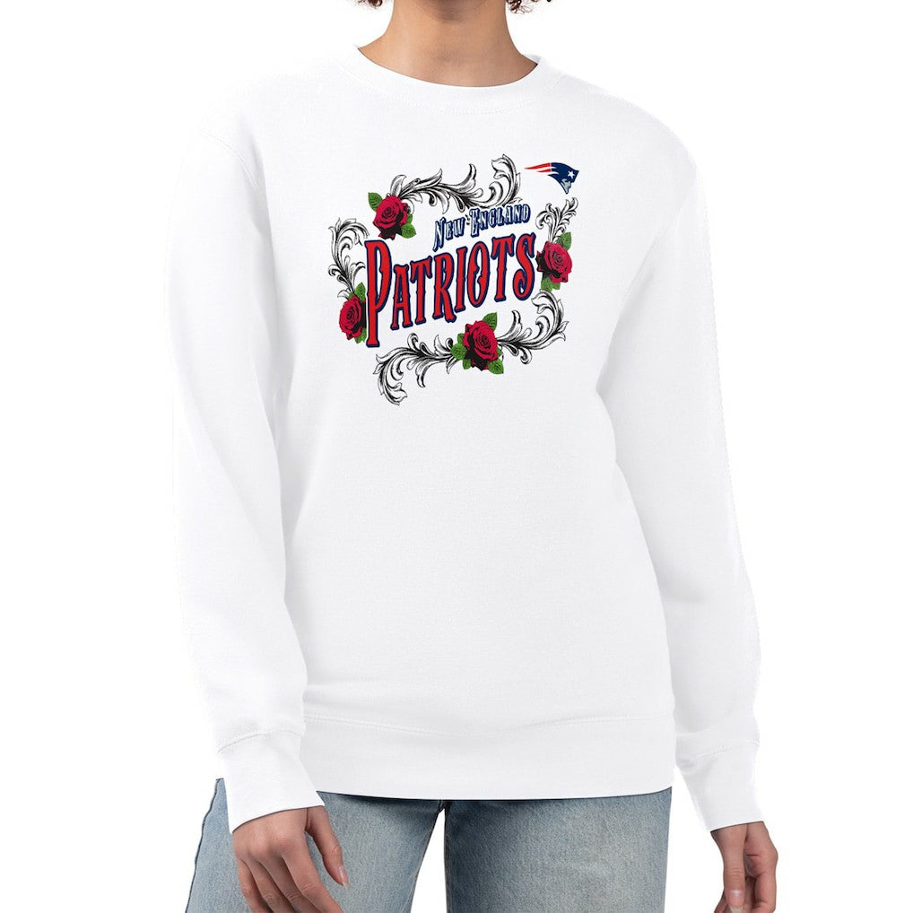 New England Patriots  G-III 4Her by Carl Banks Women's Roses Fleece Tri-Blend Pullover Sweatshirt