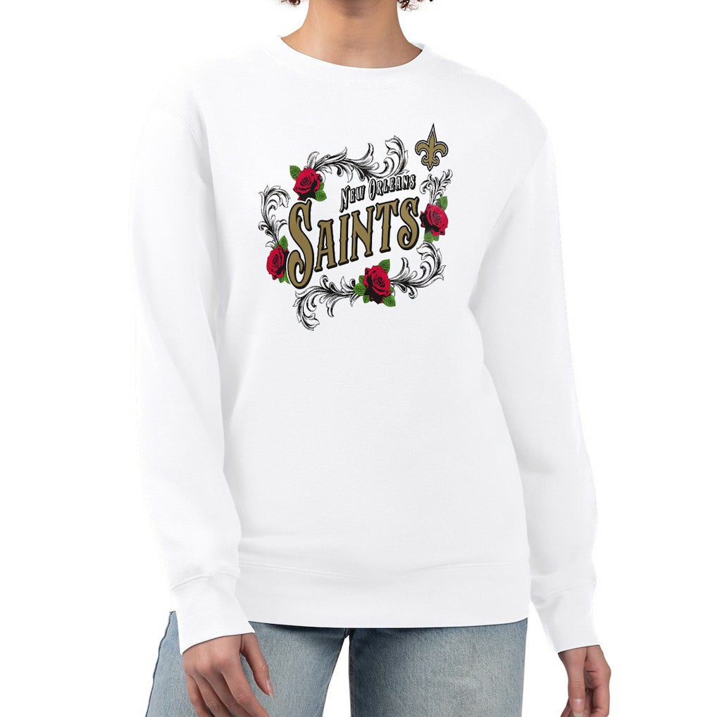 New Orleans Saints  G-III 4Her by Carl Banks Women's Roses Fleece Tri-Blend Pullover Sweatshirt