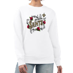New Orleans Saints  G-III 4Her by Carl Banks Women's Roses Fleece Tri-Blend Pullover Sweatshirt