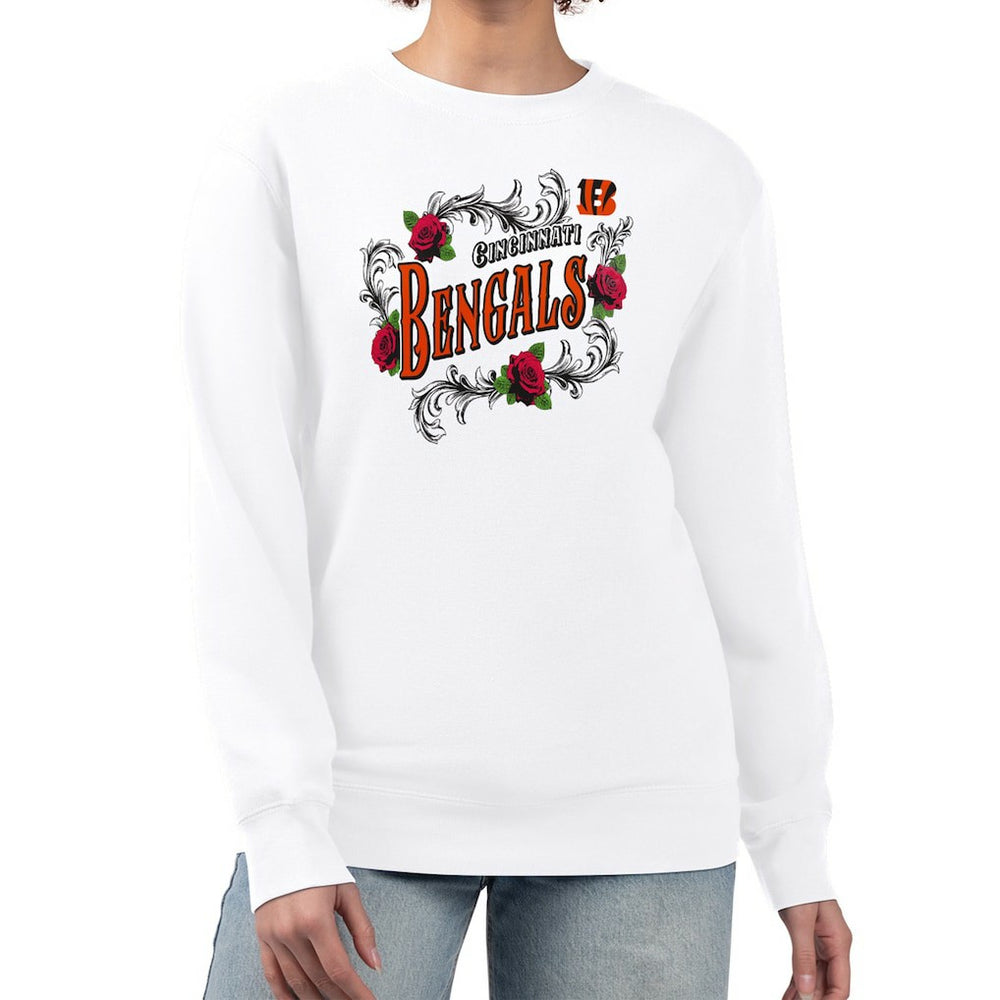 Cincinnati Bengals  G-III 4Her by Carl Banks Women's Roses Fleece Tri-Blend Pullover Sweatshirt