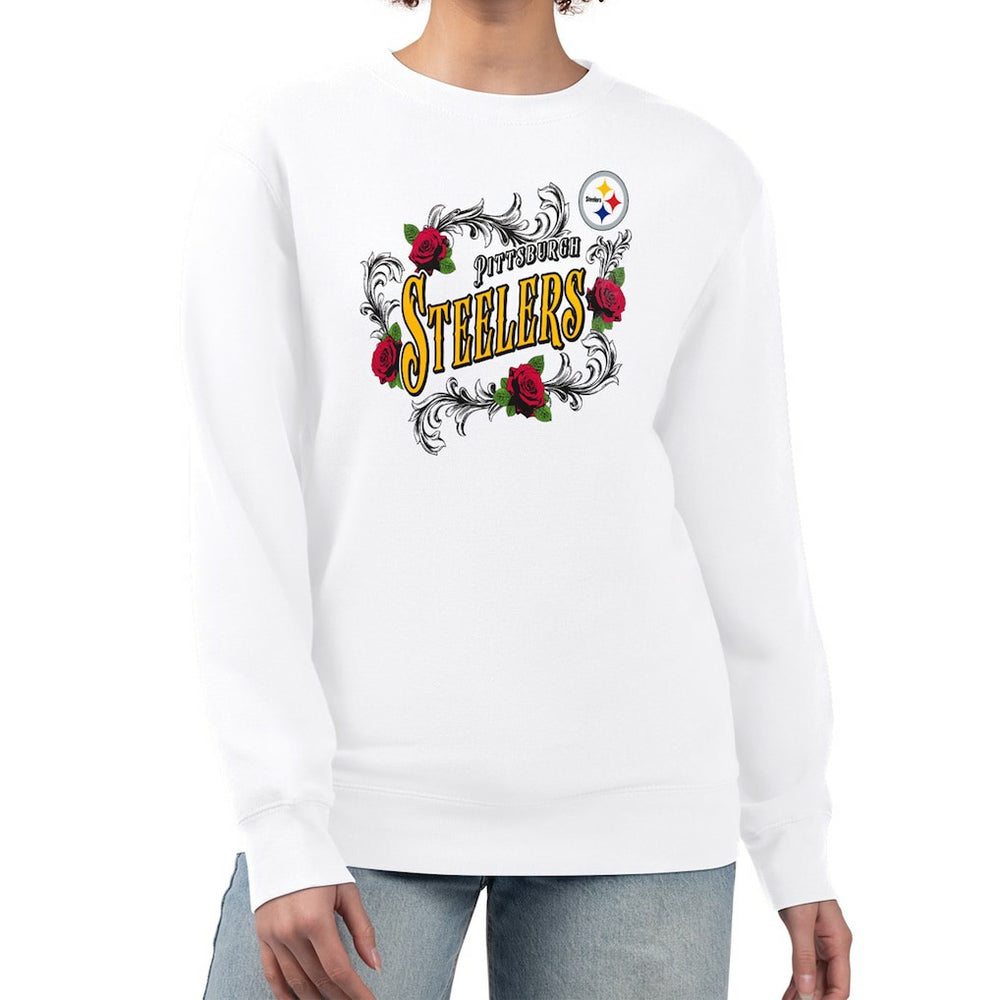 Pittsburgh Steelers  G-III 4Her by Carl Banks Women's Roses Fleece Tri-Blend Pullover Sweatshirt
