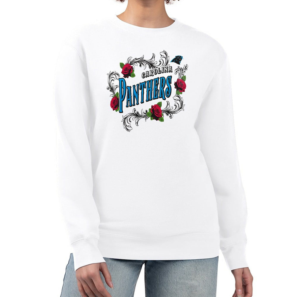 Carolina Panthers  G-III 4Her by Carl Banks Women's Roses Fleece Tri-Blend Pullover Sweatshirt