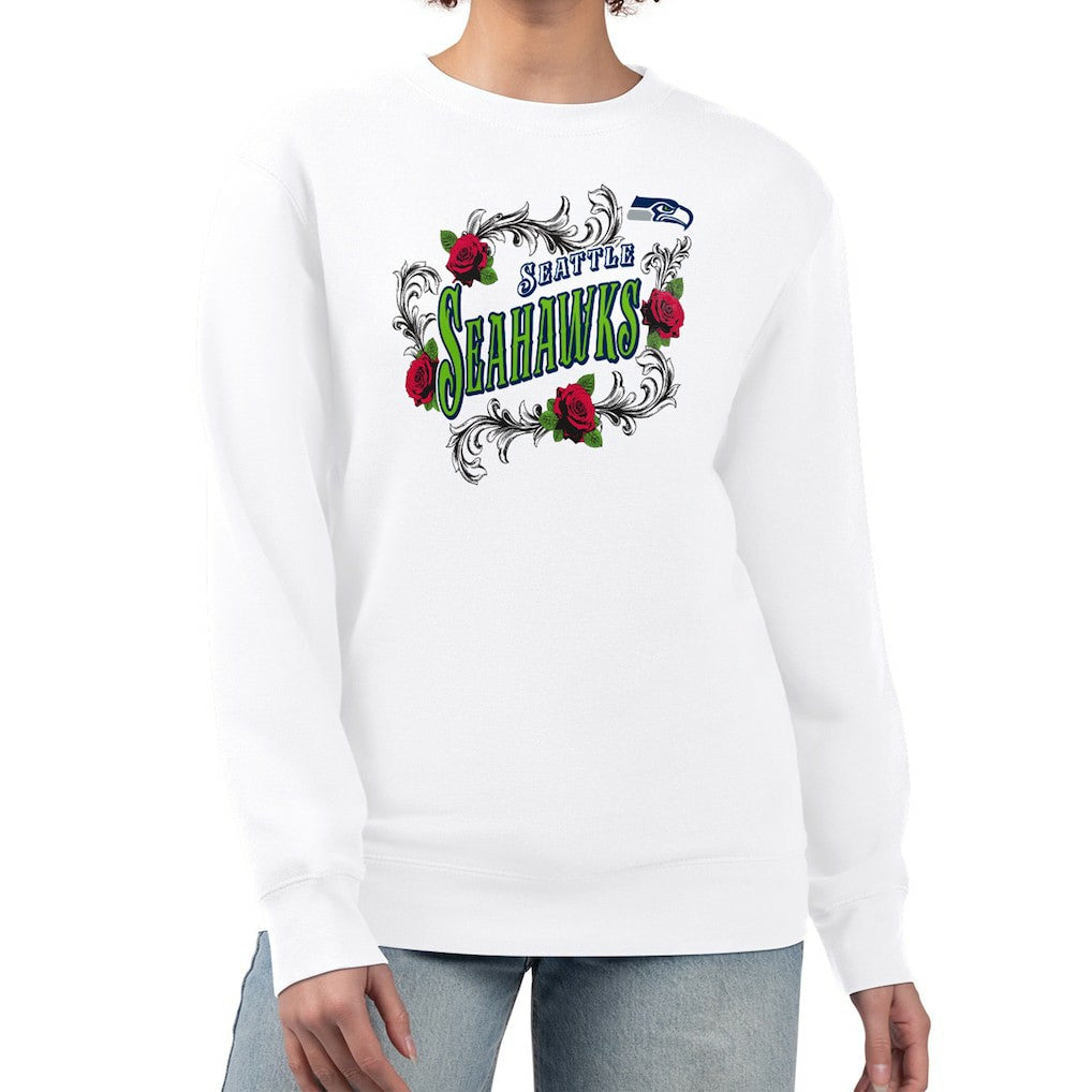 Seattle Seahawks  G-III 4Her by Carl Banks Women's Roses Fleece Tri-Blend Pullover Sweatshirt