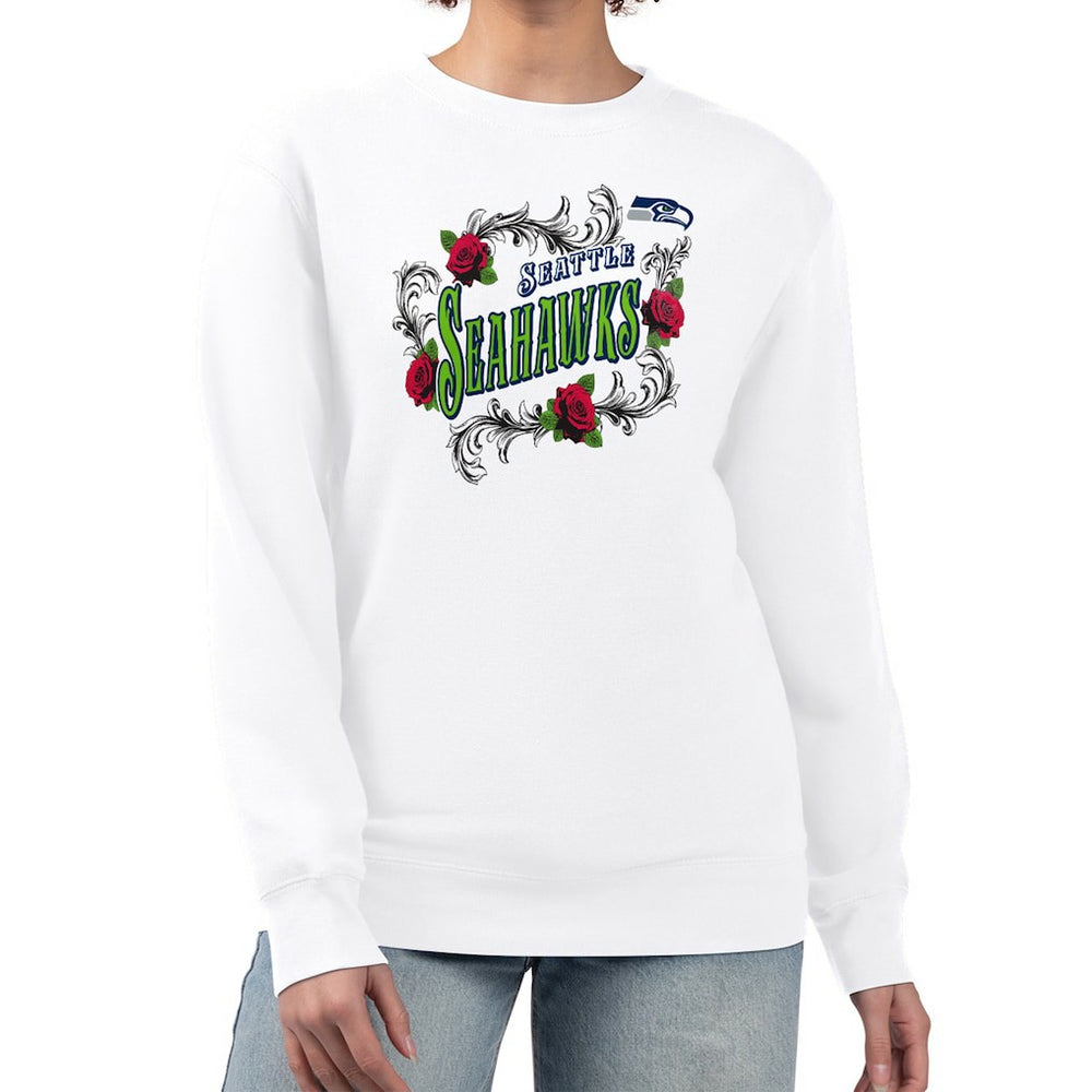 Seattle Seahawks  G-III 4Her by Carl Banks Women's Roses Fleece Tri-Blend Pullover Sweatshirt