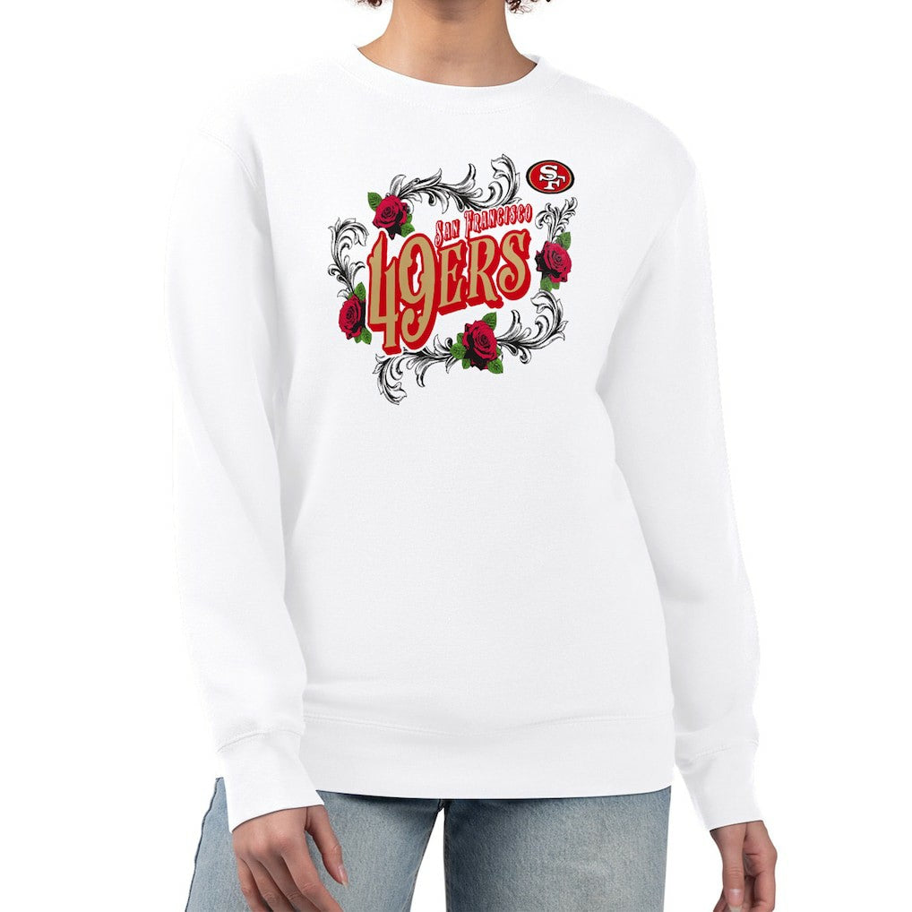 San Francisco 49ers  G-III 4Her by Carl Banks Women's Roses Fleece Tri-Blend Pullover Sweatshirt