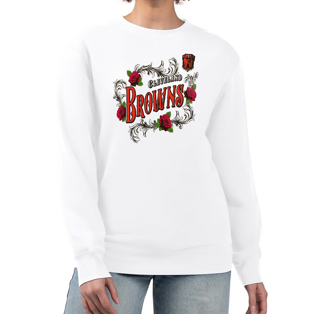 Cleveland Browns  G-III 4Her by Carl Banks Women's Roses Fleece Tri-Blend Pullover Sweatshirt