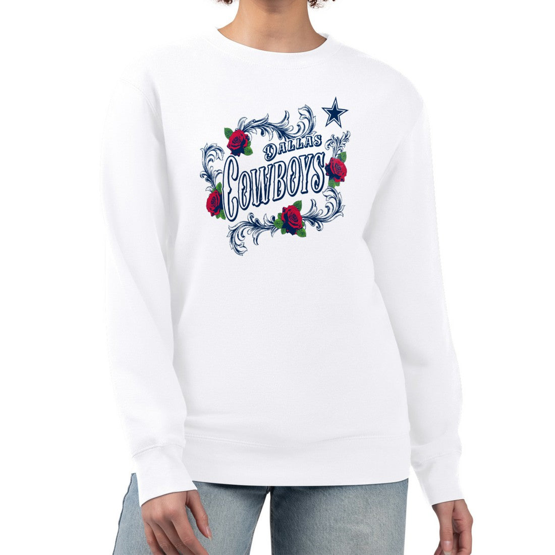Dallas Cowboys  G-III 4Her by Carl Banks Women's Roses Fleece Tri-Blend Pullover Sweatshirt