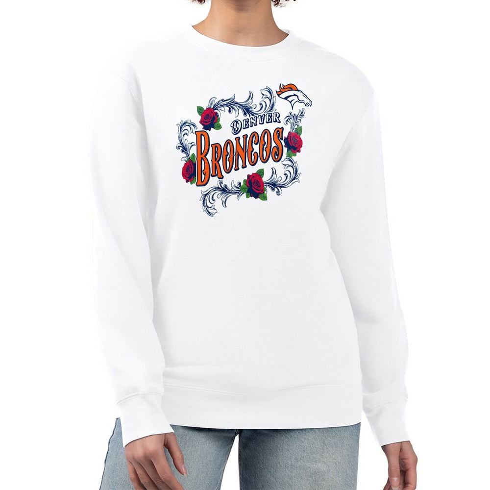 Denver Broncos  G-III 4Her by Carl Banks Women's Roses Fleece Tri-Blend Pullover Sweatshirt