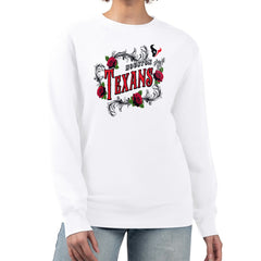 Houston Texans  G-III 4Her by Carl Banks Women's Roses Fleece Tri-Blend Pullover Sweatshirt