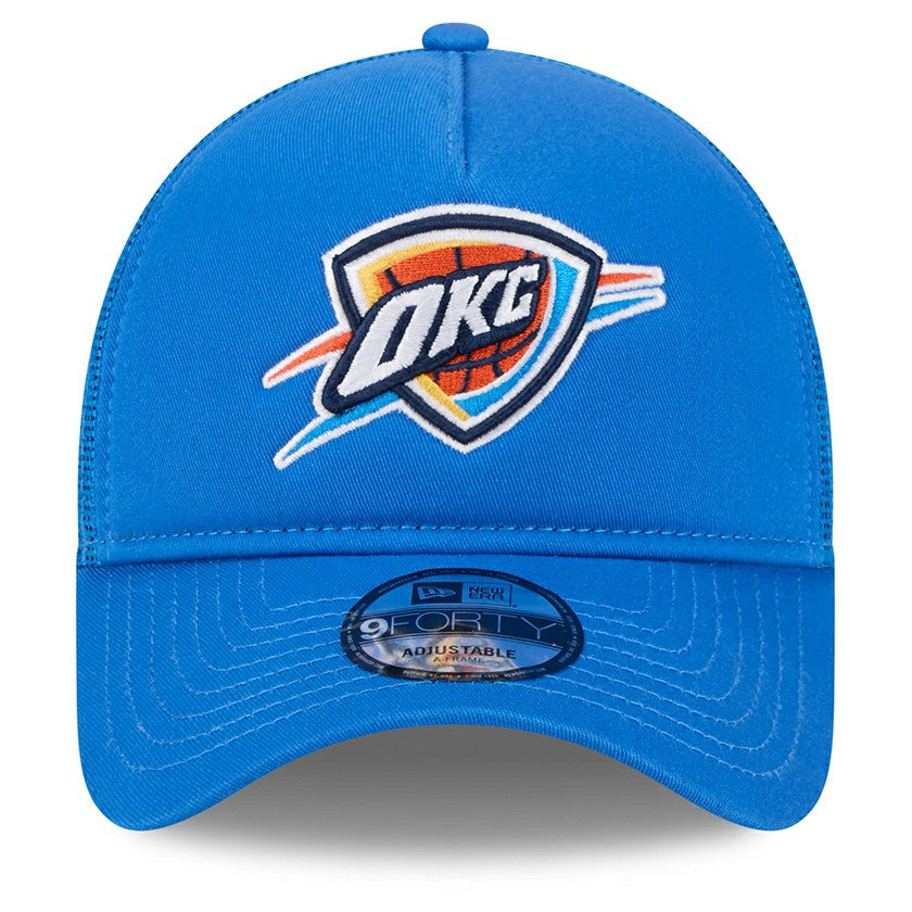 Oklahoma City Thunder Core Logo Foam Front A-Frame 9FORTY Adjustable Trucker Hat Discount