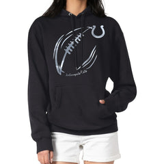 Indianapolis Colts  G-III 4Her by Carl Banks Women's Metallic Print Football Sketch Fleece Pullover Hoodie