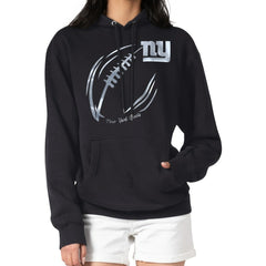 New York Giants  G-III 4Her by Carl Banks Women's Metallic Print Football Sketch Fleece Pullover Hoodie