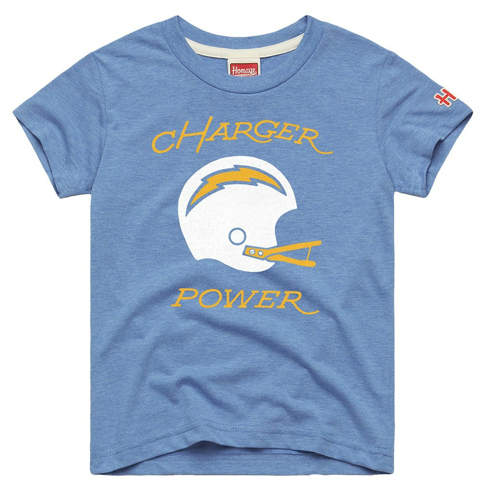 Los Angeles Chargers  Homage Youth Charger Power Tri-Blend T-Shirt