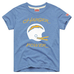 Los Angeles Chargers  Homage Youth Charger Power Tri-Blend T-Shirt