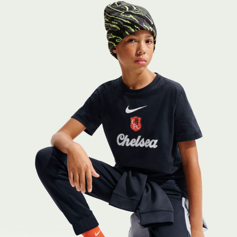 Chelsea Youth Crest T-Shirt Black - Nike