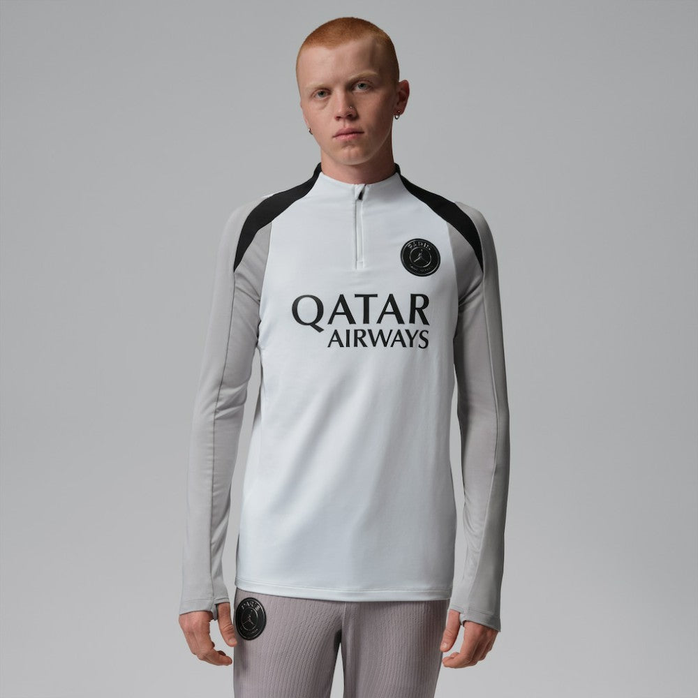 Paris Saint-Germain Jordan Brand Men's Strike Drill Quarter-Zip Long Sleeve Dri-FIT Top White - Jordan