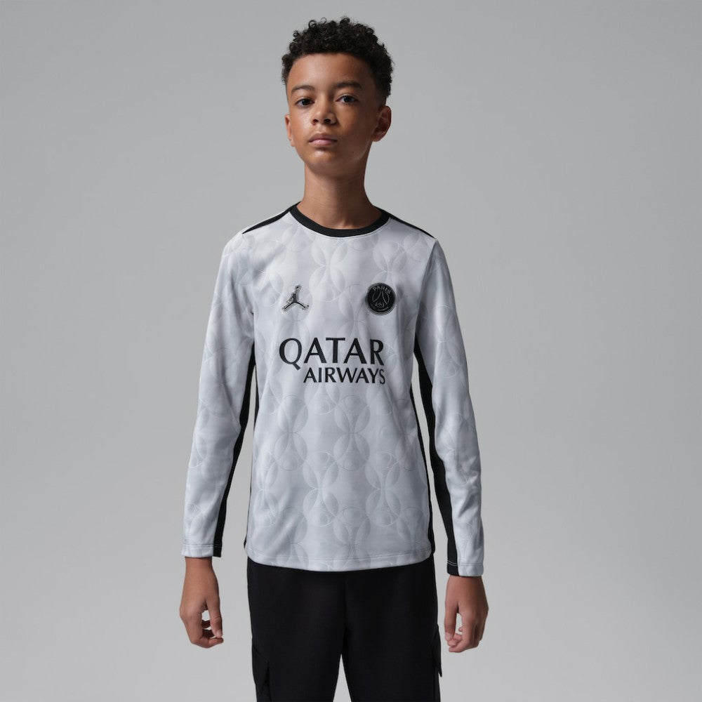 Paris Saint-Germain Jordan Brand Youth Long Sleeve Pre-Match Dri-FIT Top Gray - Jordan