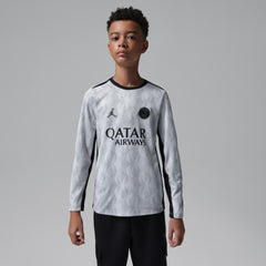 Paris Saint-Germain Jordan Brand Youth Long Sleeve Pre-Match Dri-FIT Top Gray - Jordan