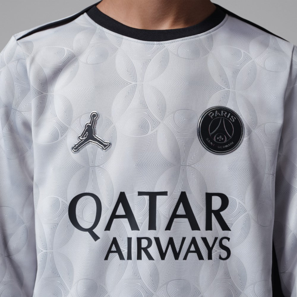 Paris Saint-Germain Jordan Brand Youth Long Sleeve Pre-Match Dri-FIT Top Gray - Jordan