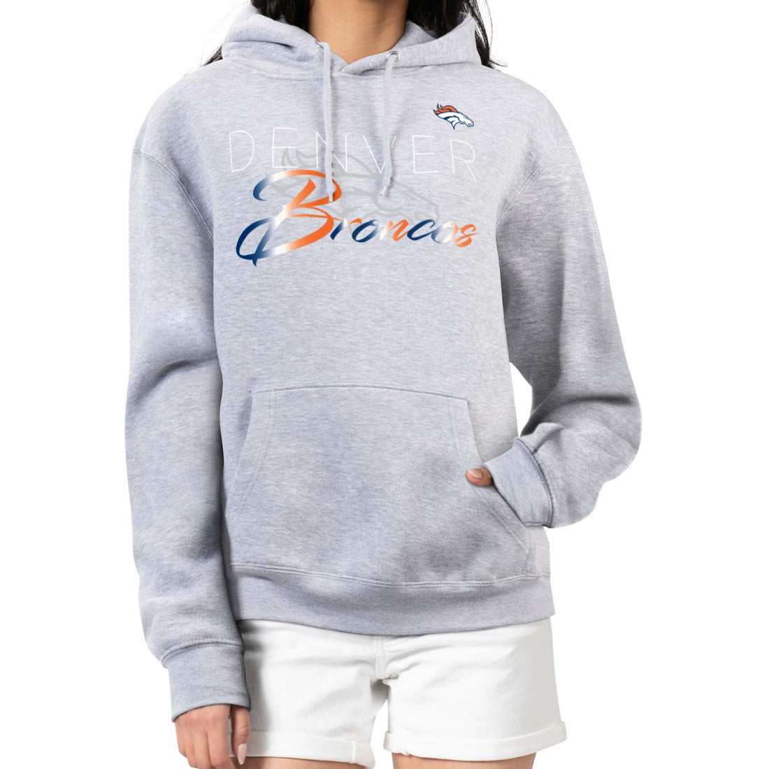 Denver Broncos  G-III 4Her by Carl Banks Women's Shadow Logo Fleece Pullover Hoodie