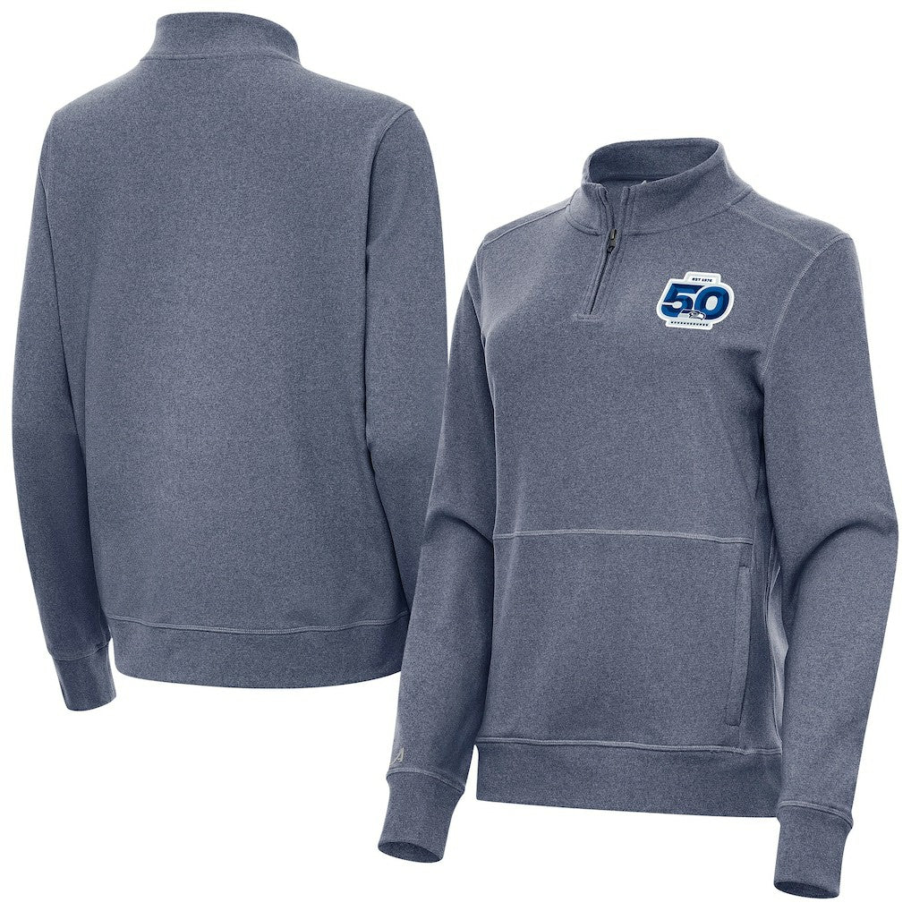 Seattle Seahawks  Antigua Women's 50th Season Crush Quarter-Zip Pullover