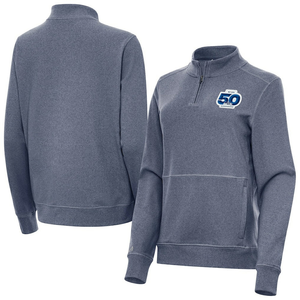 Seattle Seahawks  Antigua Women's 50th Season Crush Quarter-Zip Pullover