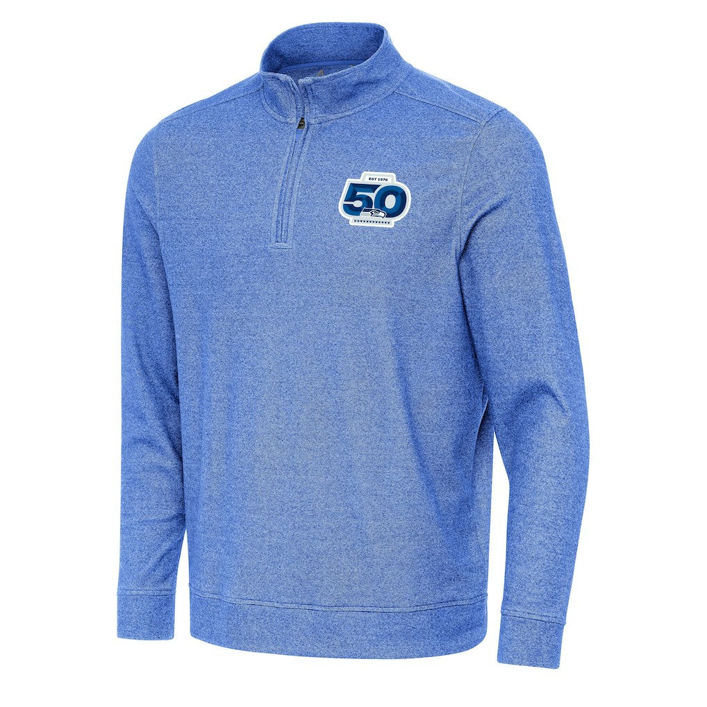 Seattle Seahawks  Antigua 50th Season Subtle Quarter-Zip Pullover