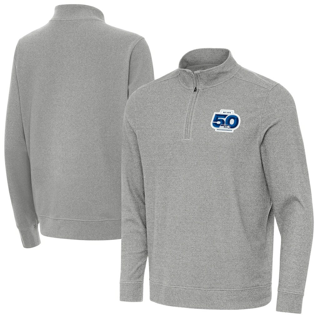 Seattle Seahawks  Antigua 50th Season Subtle Quarter-Zip Pullover