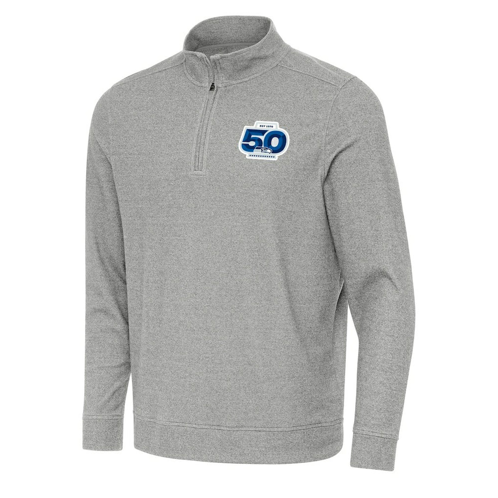 Seattle Seahawks  Antigua 50th Season Subtle Quarter-Zip Pullover