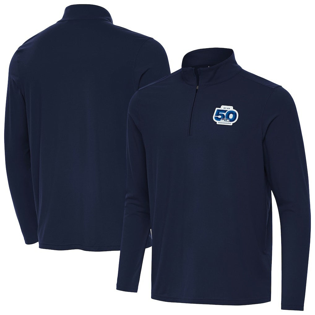 Seattle Seahawks  Antigua 50th Season Intent Quarter-Zip Pullover