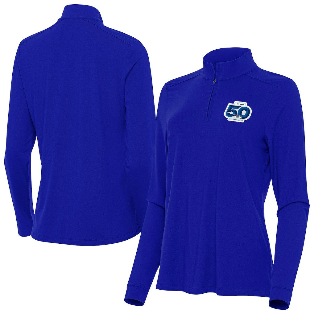 Seattle Seahawks  Antigua Women's 50th Season Intent Quarter-Zip Pullover