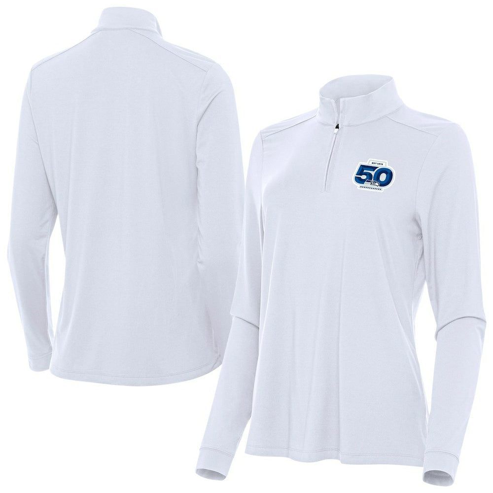 Seattle Seahawks  Antigua Women's 50th Season Intent Quarter-Zip Pullover