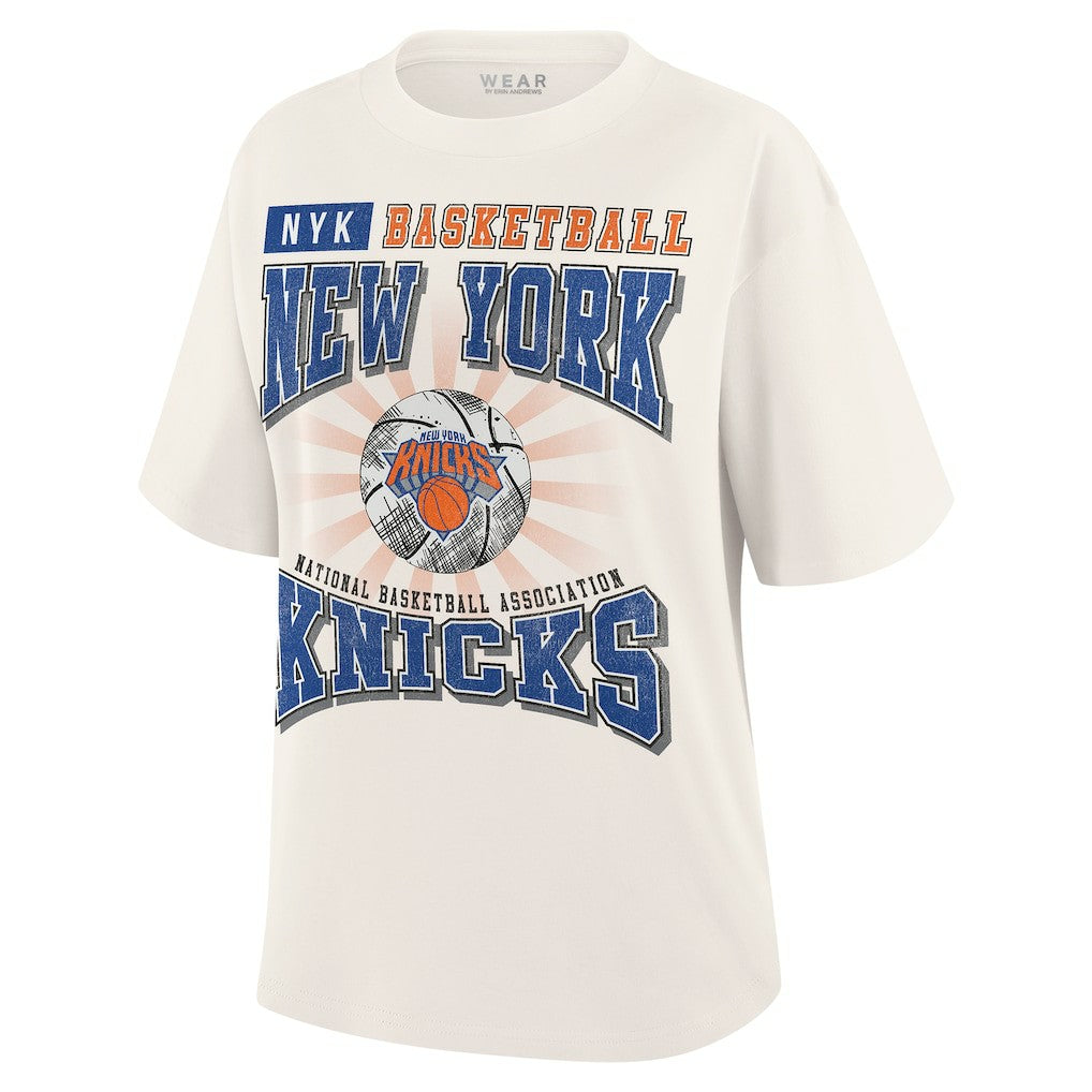 New York Knicks WEAR by Erin Andrews Women's Ball Boyfriend T-Shirt For Sale