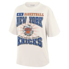 New York Knicks WEAR by Erin Andrews Women's Ball Boyfriend T-Shirt For Sale