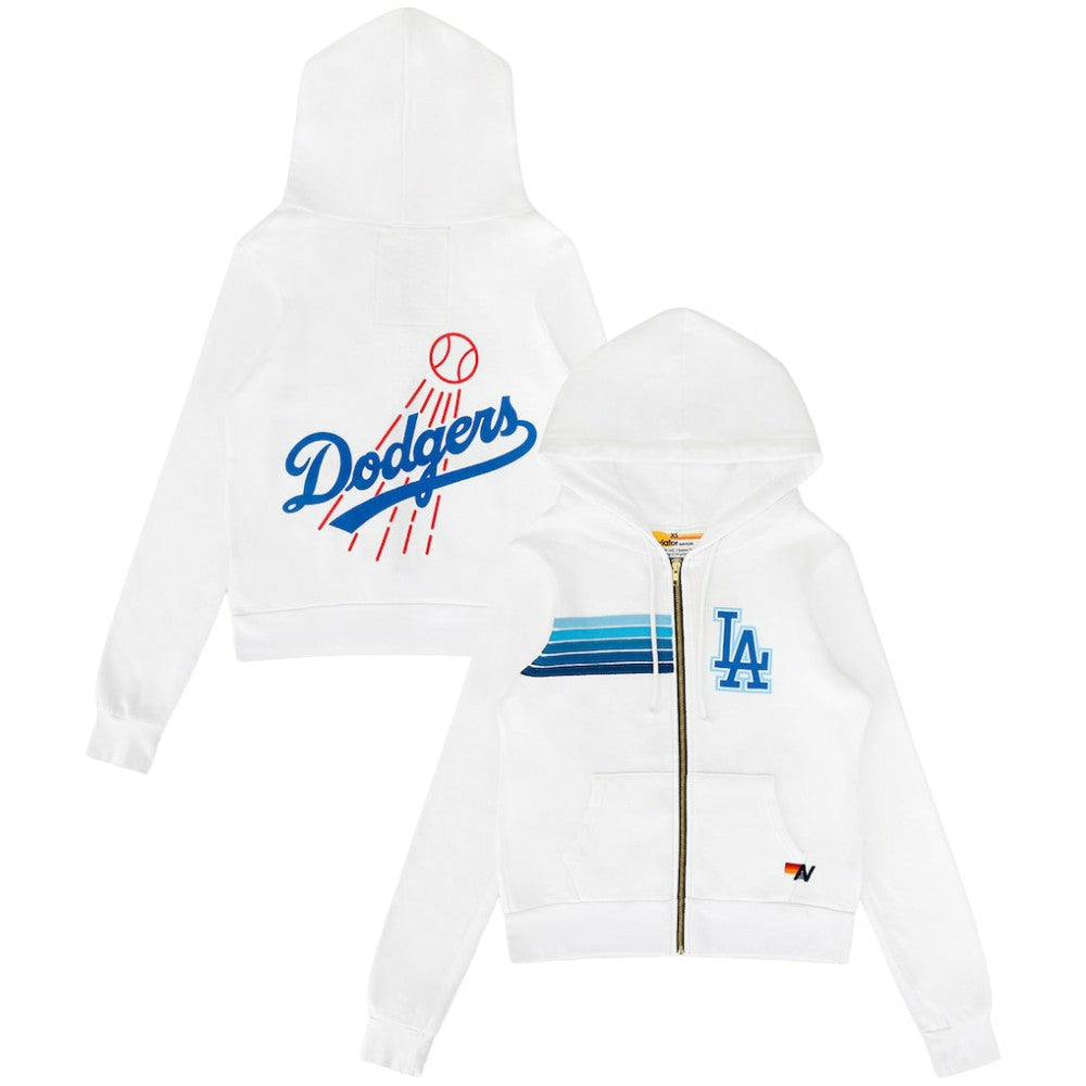 Los Angeles Dodgers Aviator Nation x MLB Unisex Five-Stripe Tri-Blend Full-Zip Hoodie | MLB New