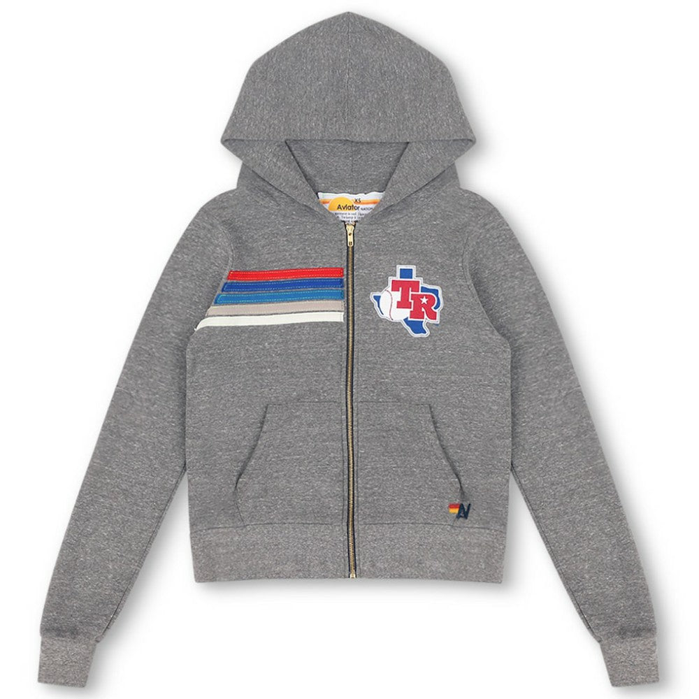 Texas Rangers Aviator Nation x MLB Unisex 5-Stripe Tri-Blend Full-Zip Hoodie | MLB Near me