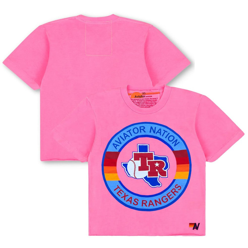 Texas Rangers Aviator Nation x MLB Women's Tri-Blend Boyfriend T-Shirt | MLB Discount