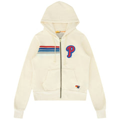 Philadelphia Phillies Aviator Nation x MLB Unisex Five-Stripe Tri-Blend Full-Zip Hoodie | MLB Outlet