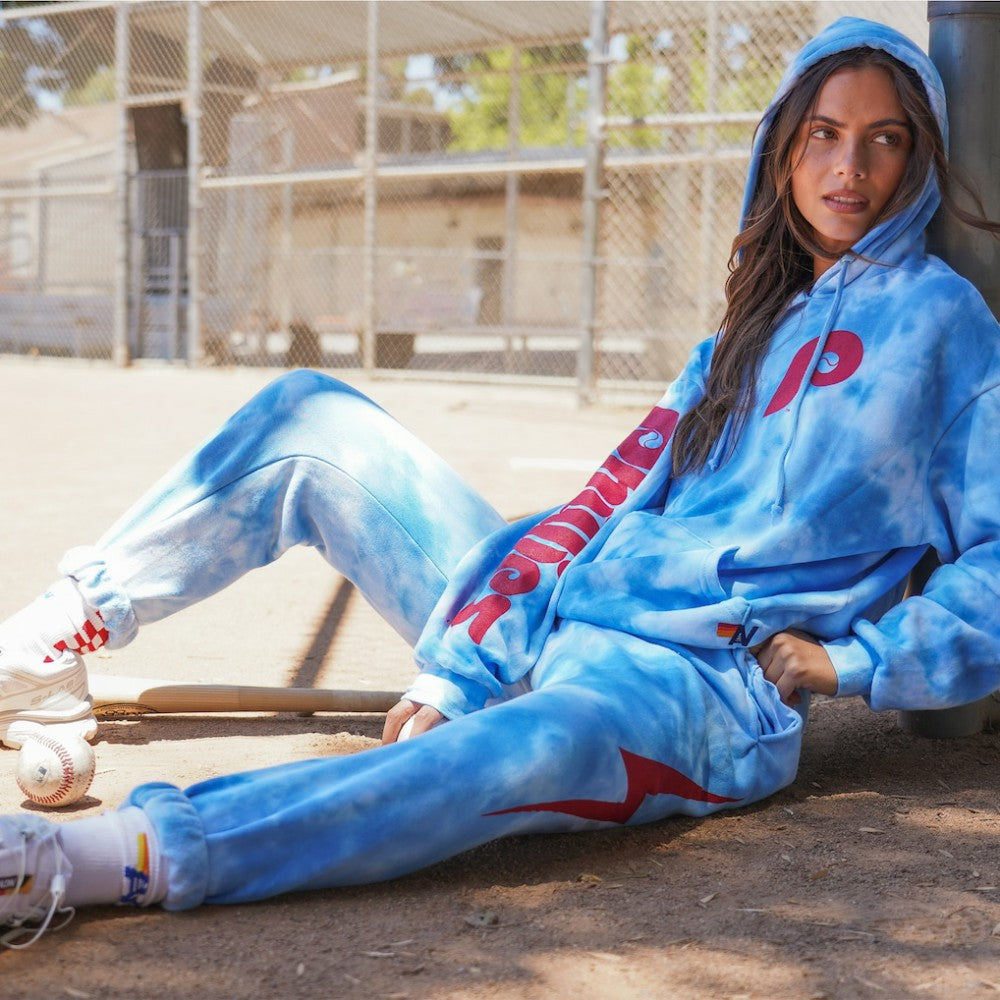 Philadelphia Phillies Aviator Nation x MLB Unisex Tie-Dye Tri-Blend Pullover Hoodie | MLB Sale