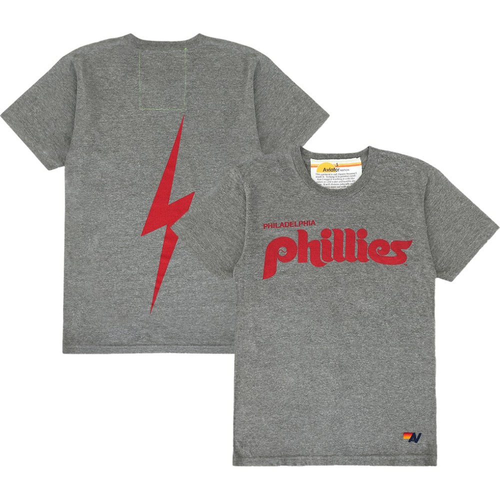 Philadelphia Phillies Aviator Nation x MLB Unisex Bolt Tri-Blend T-Shirt | MLB On Sale