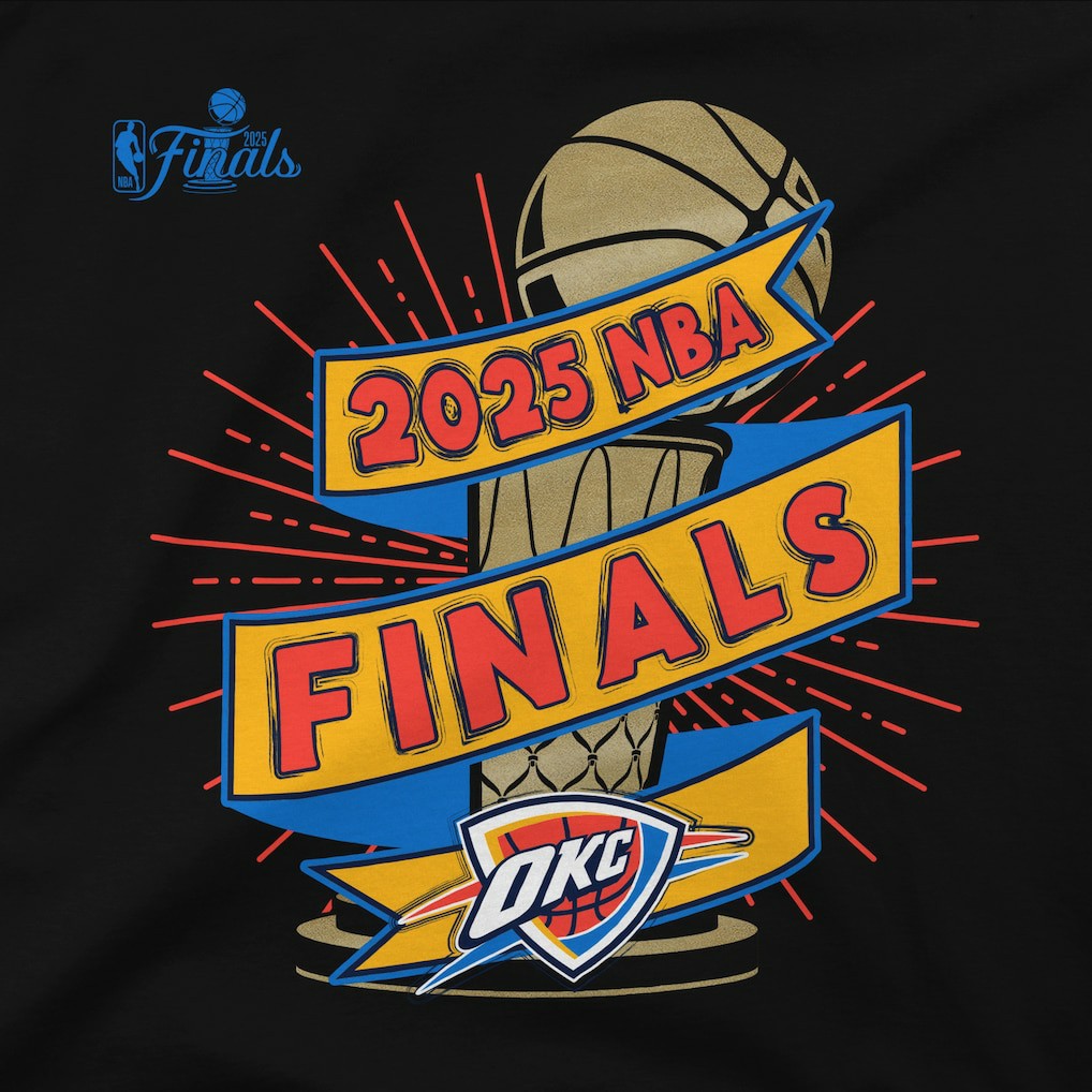 Oklahoma City Thunder Stadium Essentials Unisex 2025 NBA Finals Clutch T-Shirt Outlet