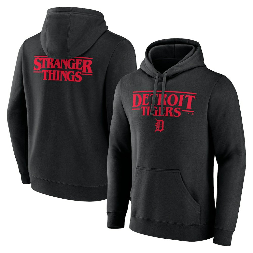 Detroit Tigers Stranger Things Logo Lockup Pullover Hoodie | MLB Shop