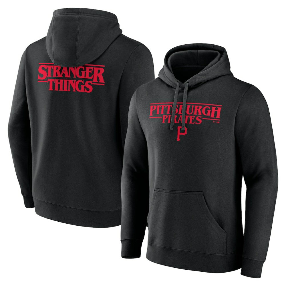 Pittsburgh Pirates Stranger Things Logo Lockup Pullover Hoodie | MLB Online