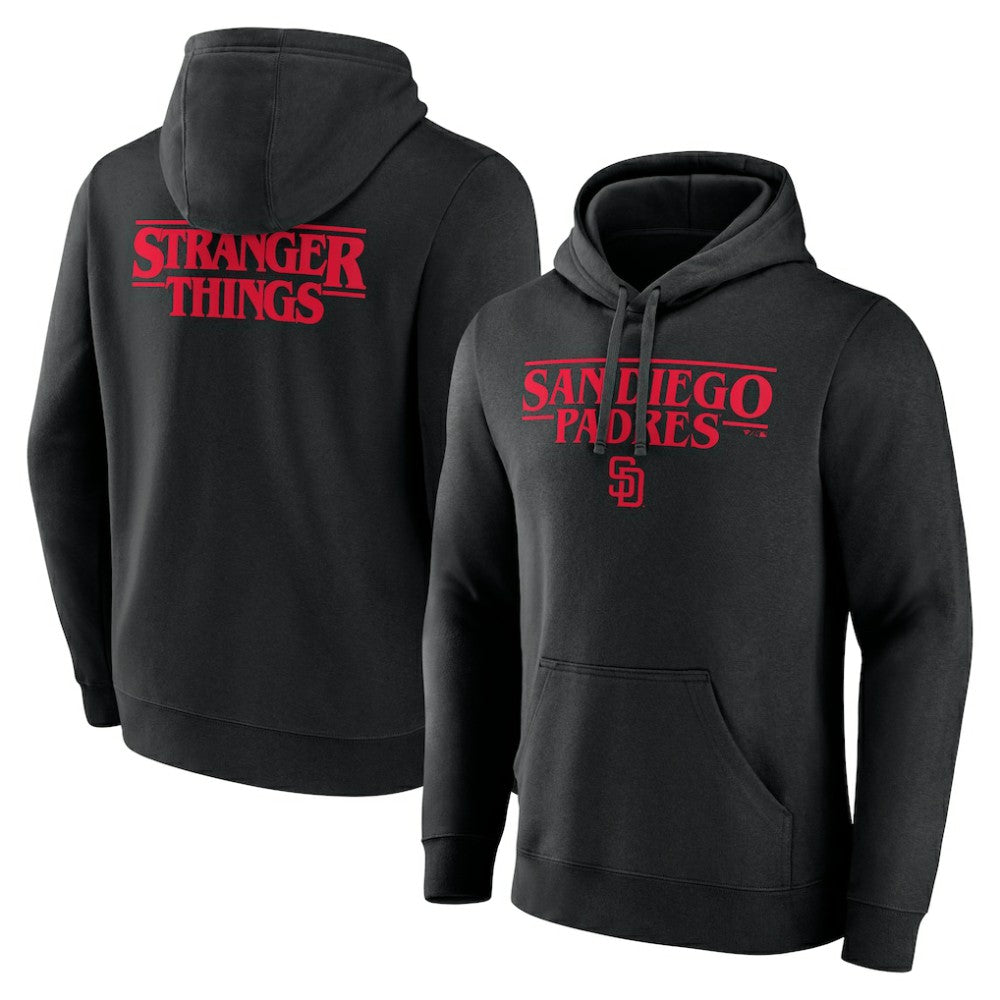 San Diego Padres Stranger Things Logo Lockup Pullover Hoodie | MLB New