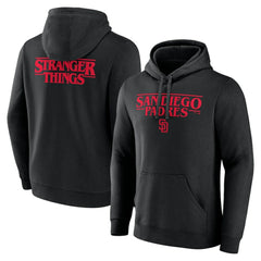 San Diego Padres Stranger Things Logo Lockup Pullover Hoodie | MLB New
