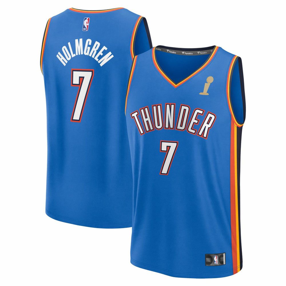Chet Holmgren Oklahoma City Thunder 2025 NBA Finals Champions Fast Break Replica Player Jersey For Sale
