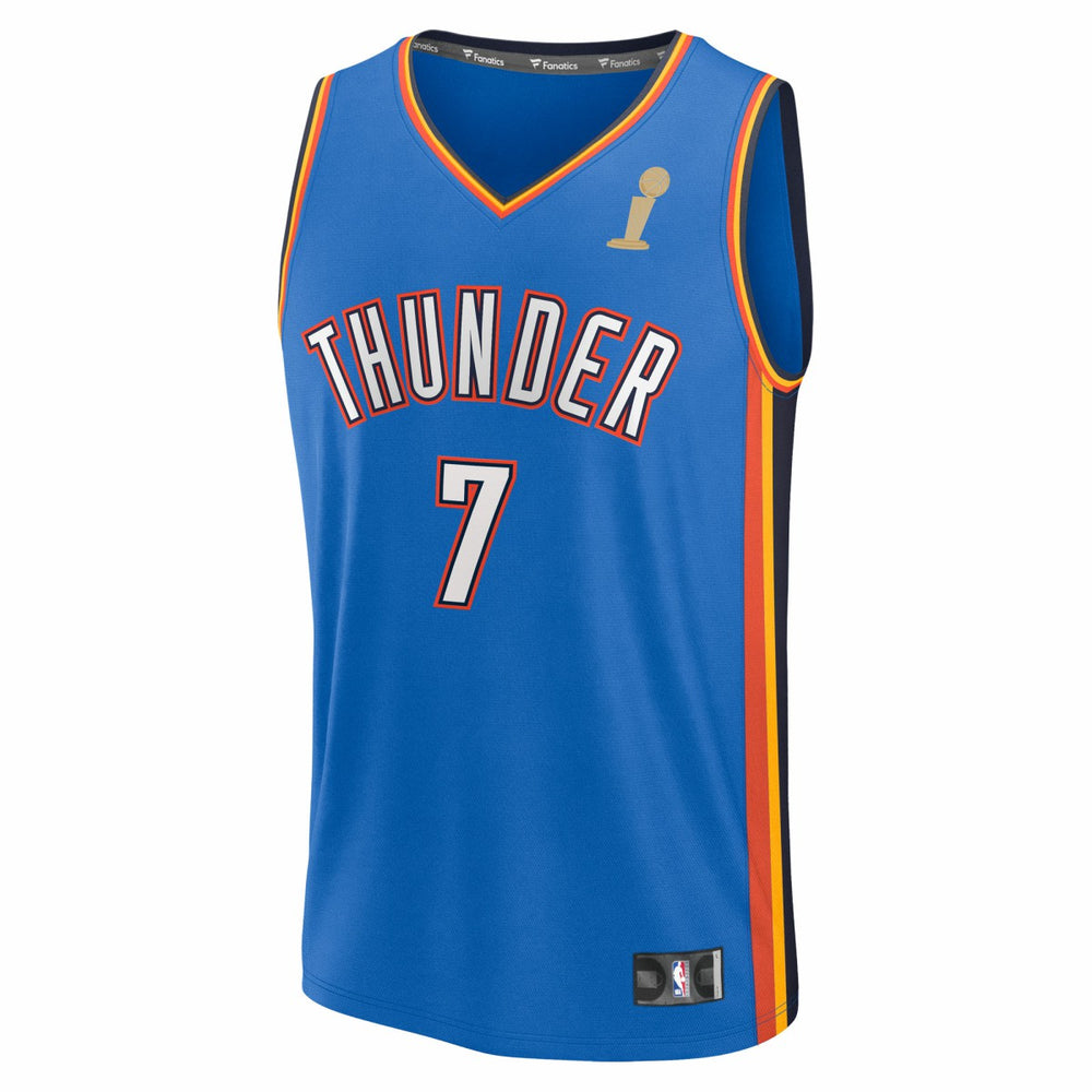 Chet Holmgren Oklahoma City Thunder 2025 NBA Finals Champions Fast Break Replica Player Jersey For Sale