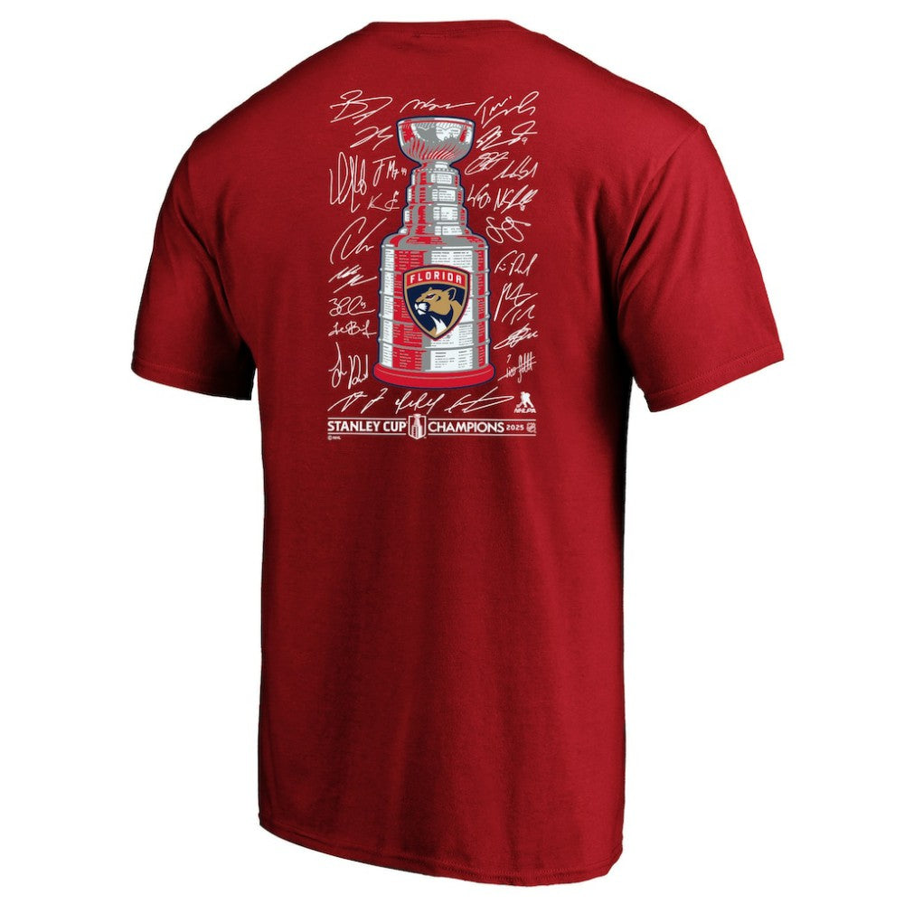 Florida Panthers Fanatics 2025 Stanley Cup Champions Big & Tall Roster T-Shirt On Sale