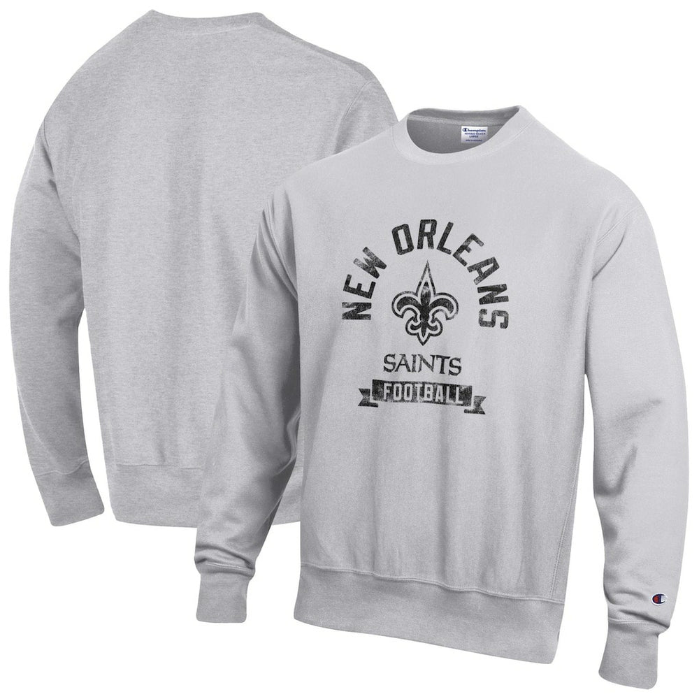 New Orleans Saints Champion Reverse Weave Fleece Pullover Sweatshirt